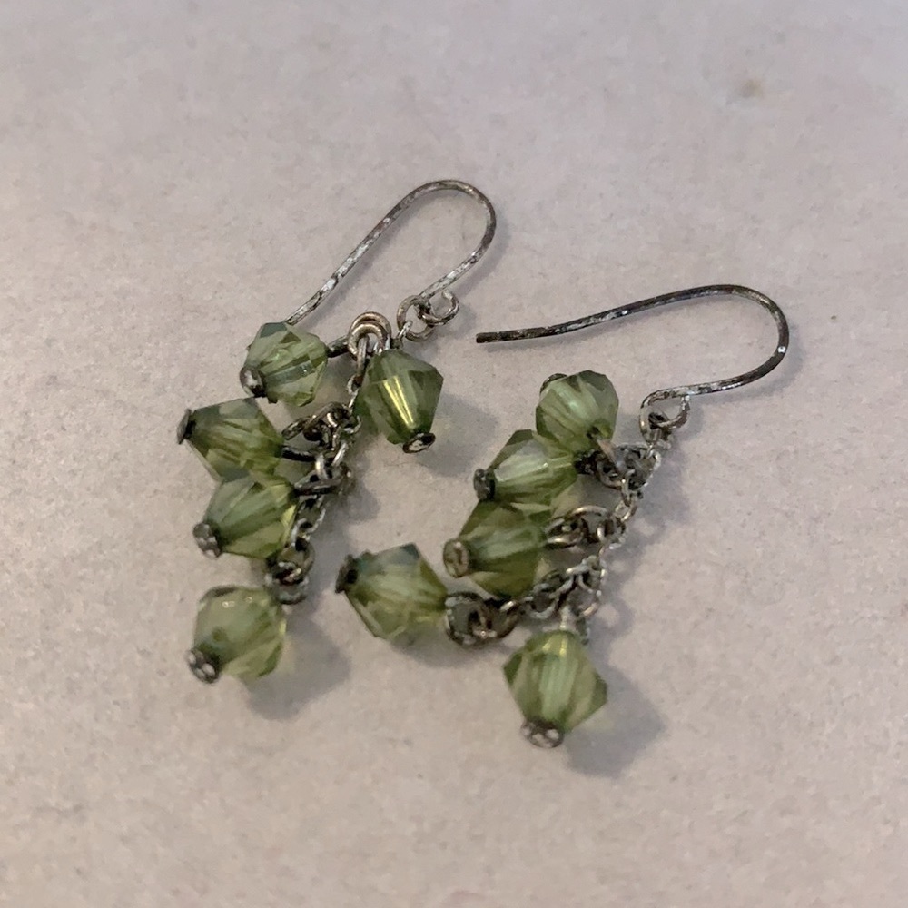 FREE w/ PURCHASE - green dangly earrings